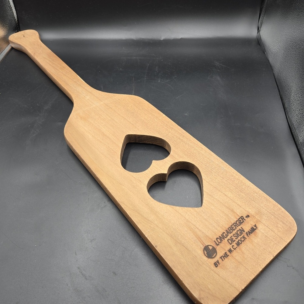 Vintage Longaberger Butter‎ Paddle Wooden Wall Decor Heart Cutouts Cottagecore